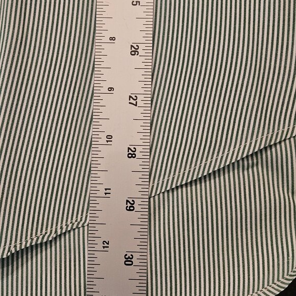 J Crew Men's Green Striped Dress Shirt, Sz 16.5 / 35 - Picture 10 of 10